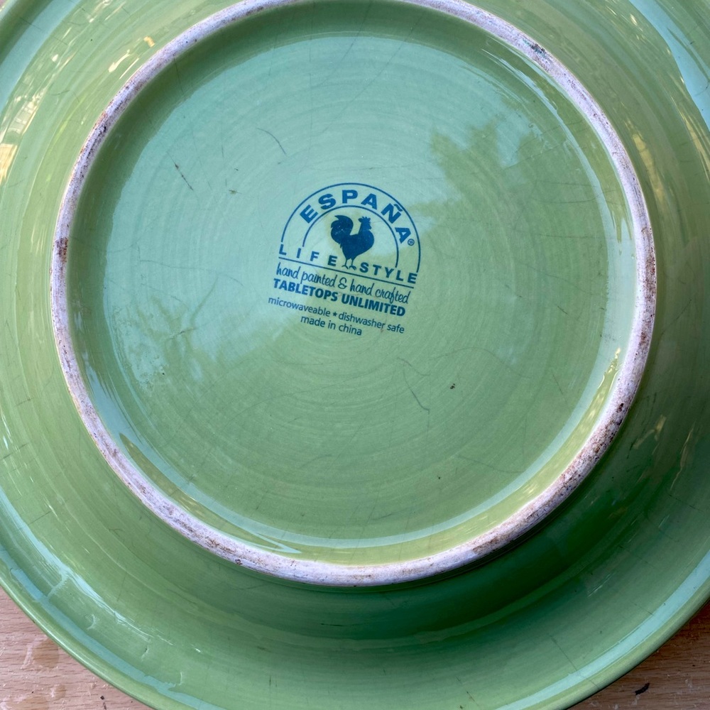 4 Espana Green Dinner Plates
